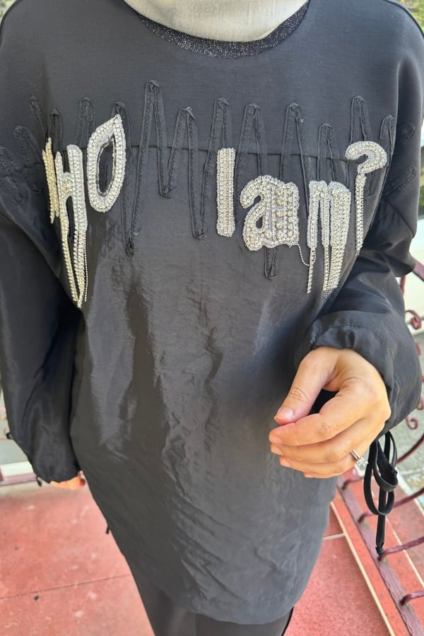 GHİSA WHO I AM ? TAŞ İŞLEMELİ TUNİK PANTOLON TAKIM