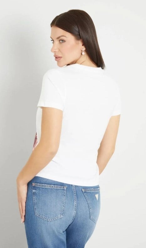 GUESS Bisiklet Yaka Baskı Detaylı Tshirt