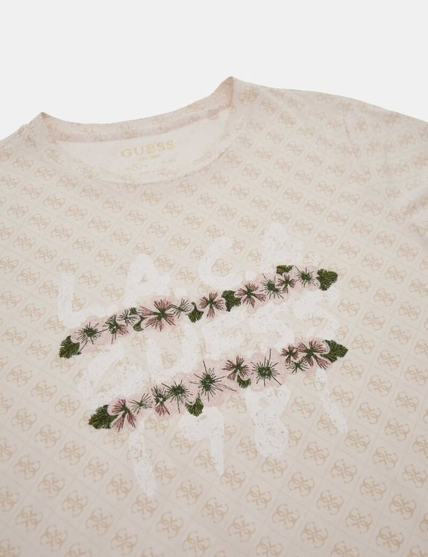 GUESS  Bisiklet Yaka MONOGRAM Baskı Tshirt