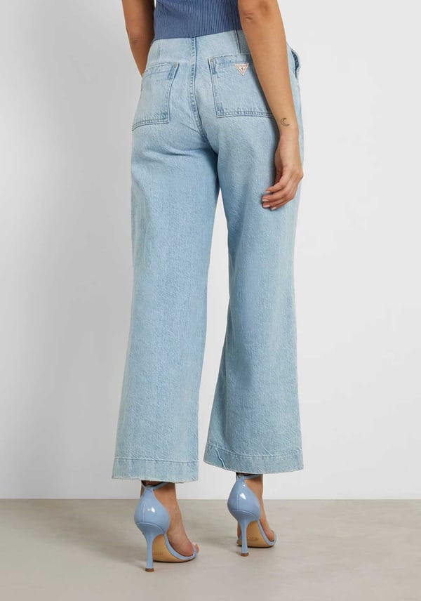 GUESS Dakota Yüksek Bel Kısa Geniş Paça Pantolon