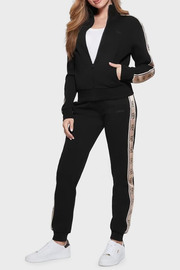 GUESS Yan logo şeritli sweatshirt