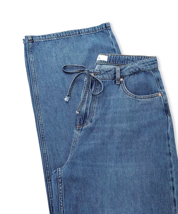 İPEKYOL BELDEN BAĞLAMALI WİDE LEG FİT JEAN PANTOLON