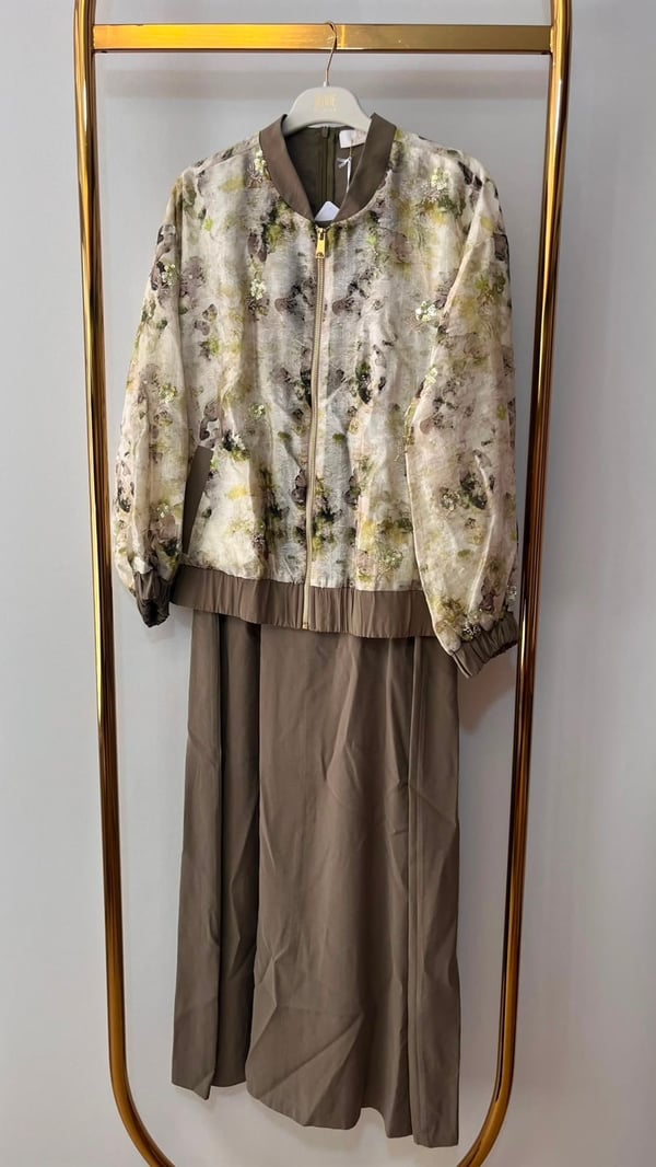 JENNE Batik Desenli Bomber Elbiseli Takım