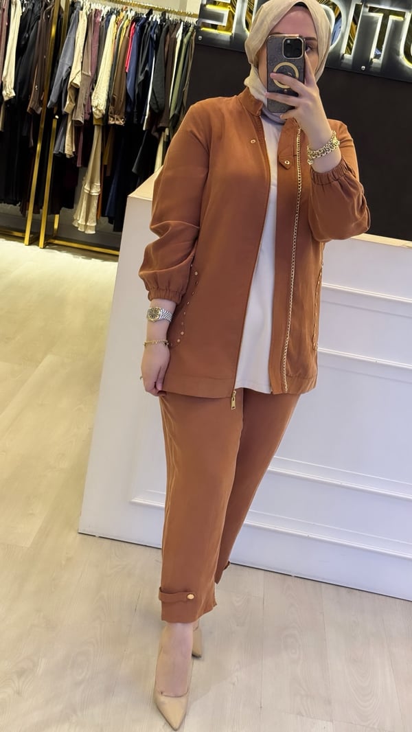 LİSA EXCLUSİVE Apoletli Keten İkili Takım