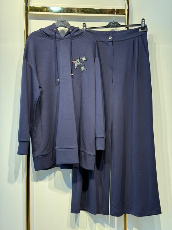 LİSA EXCLUSİVE Göğüs Nakış İşlemeli Sweat Pantolon Takım