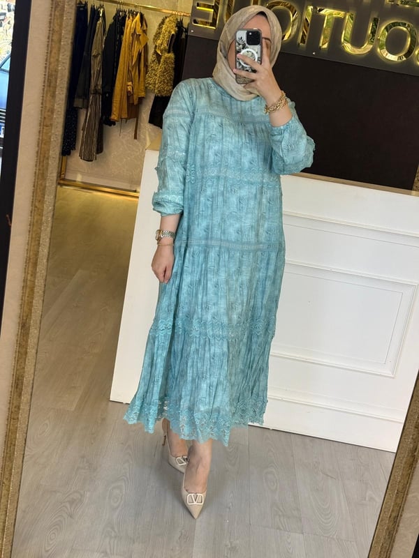 LİSSMORE Nakış Dantel Detaylı İçlikli Elbise