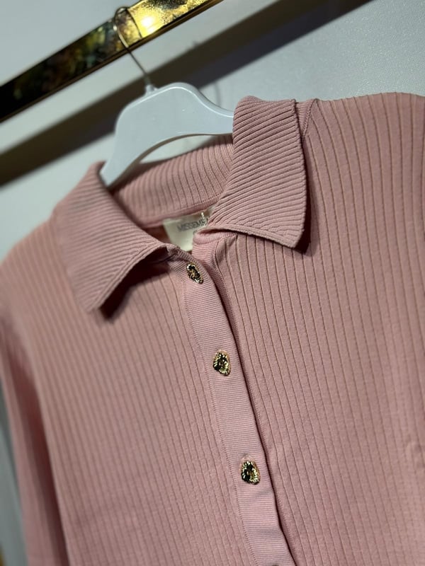 MİSSEMRAMİSS Belle Noir Midi Gold Düğmeli Merserize Hırka