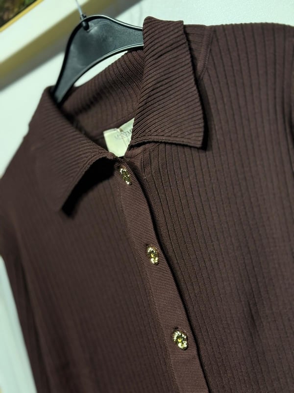 MİSSEMRAMİSS Belle Noir Midi Gold Düğmeli Merserize Hırka
