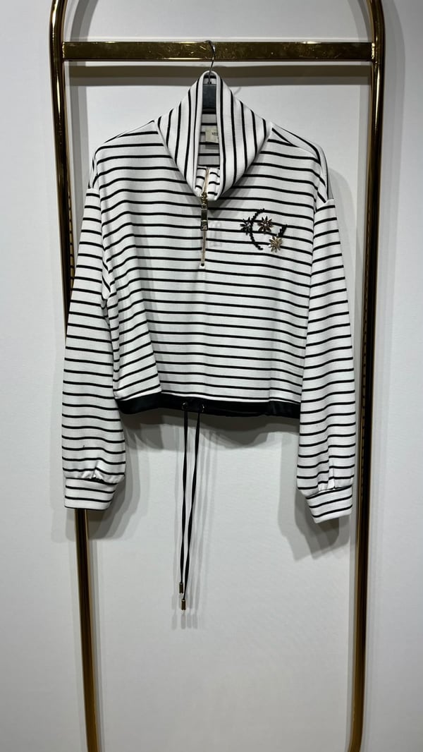 MİSSEMRAMİSS ÇİZGİLİ ZIP SWEATSHIRT