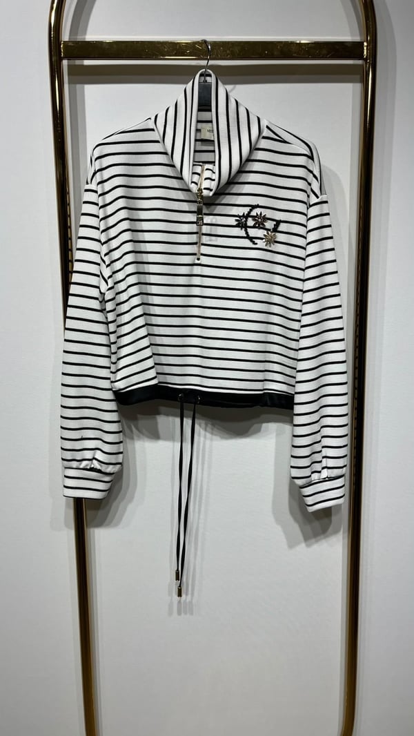 MİSSEMRAMİSS ÇİZGİLİ ZIP SWEATSHIRT