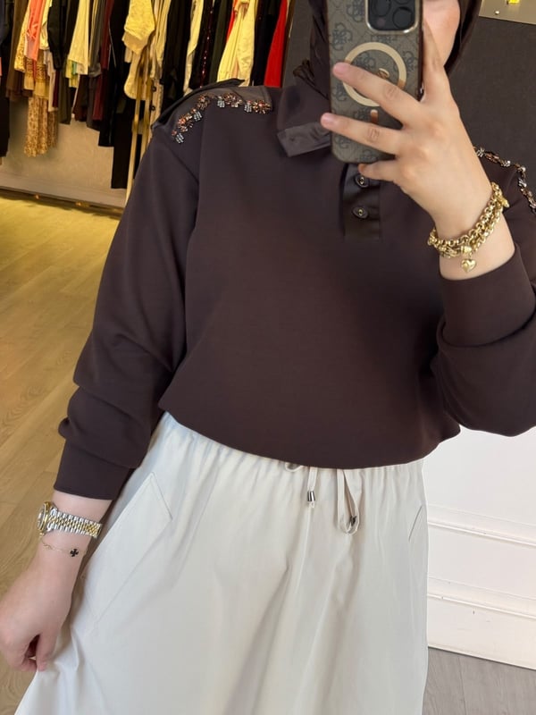 MISSEMRAMISS MODAL İŞLEMELİ SWEATSHİRT
