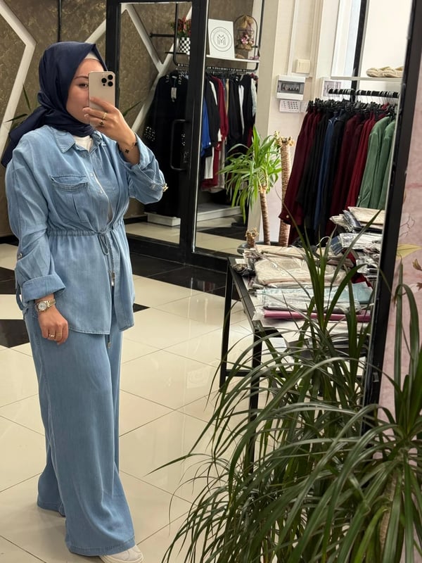 MİSSEMRAMİSS Tencel Kot Pantolon Gömlek Takım