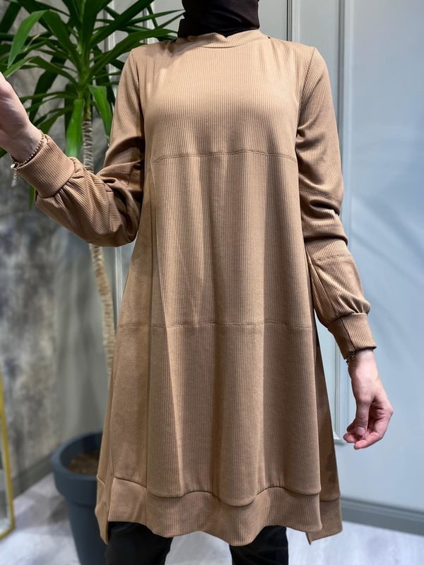 MİSSWHENCE 32024 Dikiş Detaylı Pamuk Tunik
