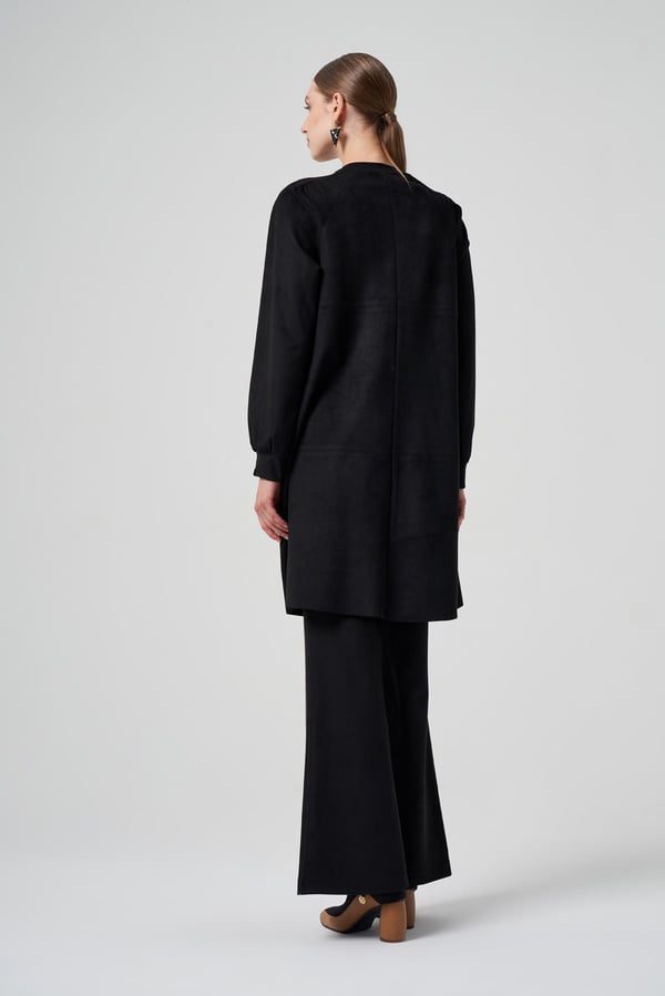 MİSSWHENCE 34001 Fermuarlı Cepli Süet Tunik