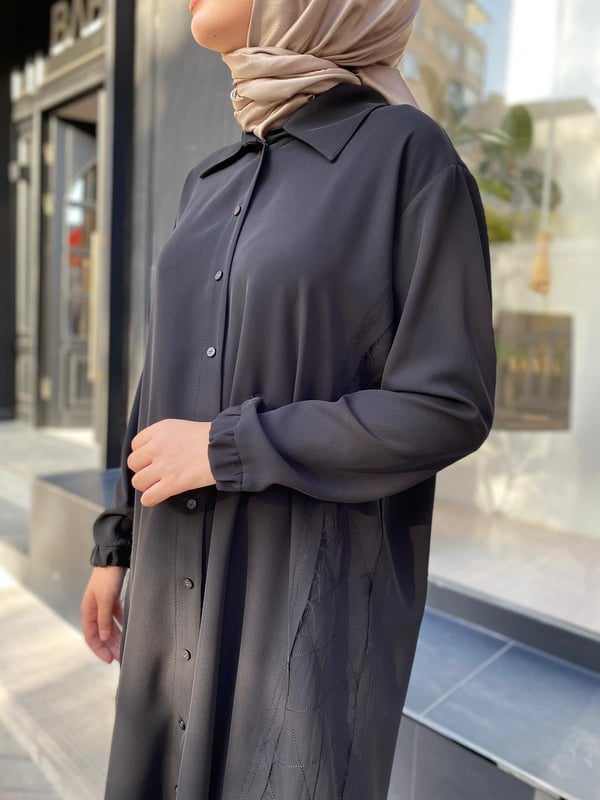 MİSSWHENCE 34303 YAN DETAYLI BASİC GÖMLEK