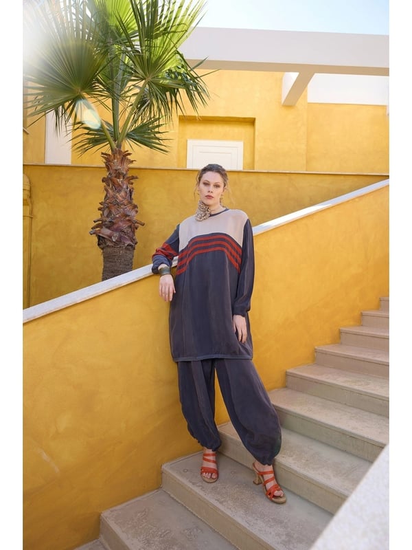MİSSWHENCE 35028 CUPRO İPEK ŞALVARLI TAKIM TUNİK