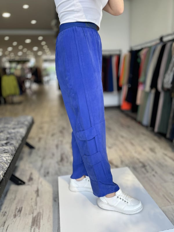 MİSSWHENCE 35121 BELİ LASTİKLİ CUPRO İPEK PANTOLON