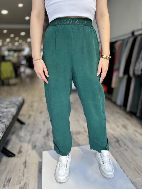 MİSSWHENCE 35121 BELİ LASTİKLİ CUPRO İPEK PANTOLON
