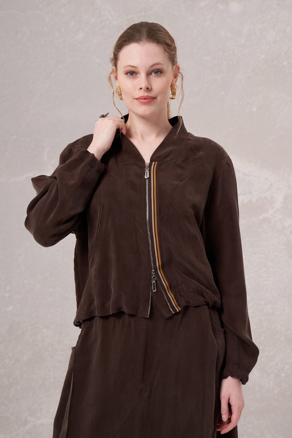 MİSSWHENCE 35201 KISA CUPRO İPEK CEKET