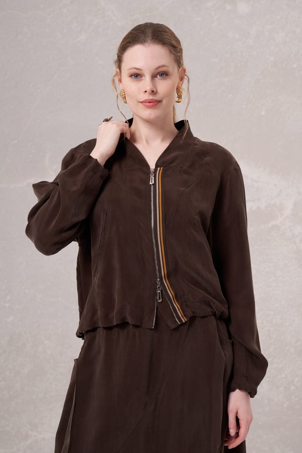 MİSSWHENCE 35201 KISA CUPRO İPEK CEKET