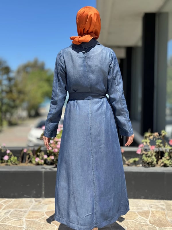 MİSSWHENCE 35518 FERMUARLI TENCEL KENDİNDEN BAĞLAMALI PARDESÜ