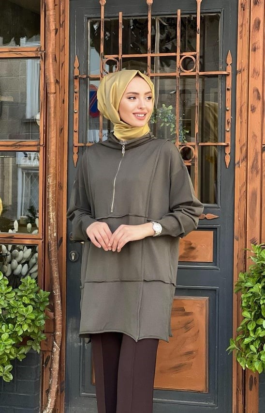 MİSSWHENCE 36016 FERMUARLI TRİKO TUNİK