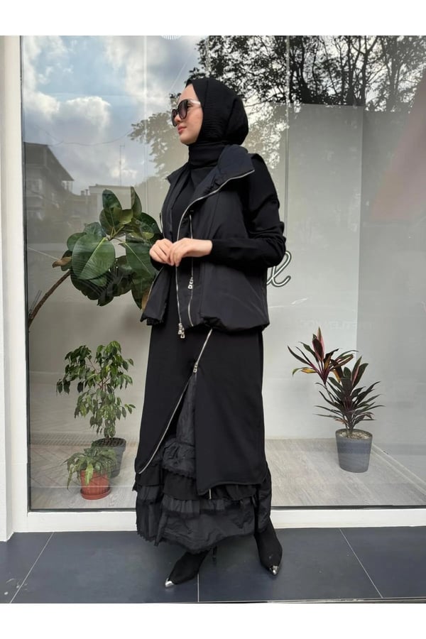MİSSWHENCE 36700 FERMUAR DETAYLI KISA YELEK