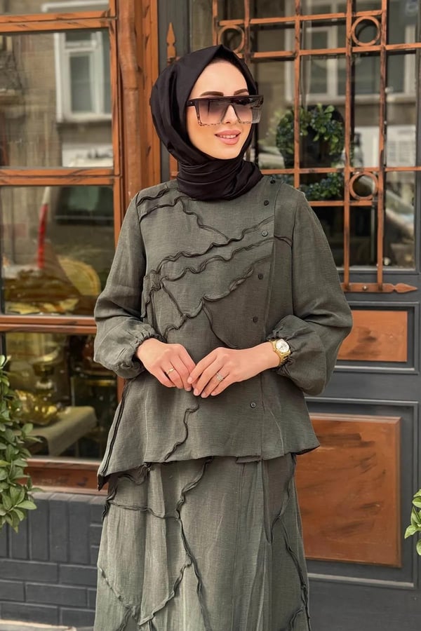 MİSSWHENCE 37305 İşlemeli Tunik Etek Takım