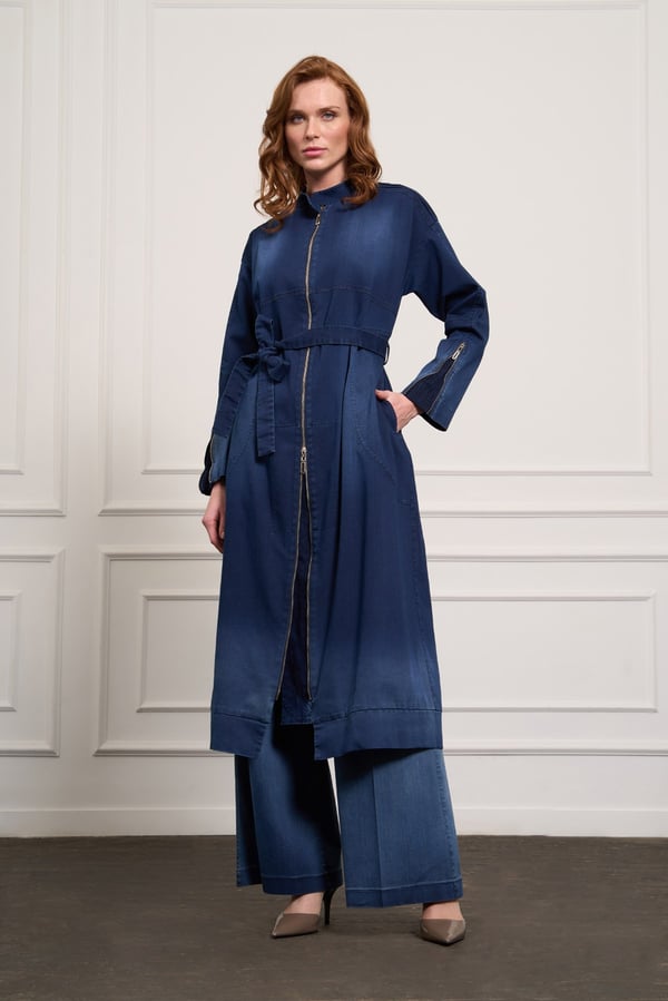 MİSSWHENCE 37507 Denim Pardesü
