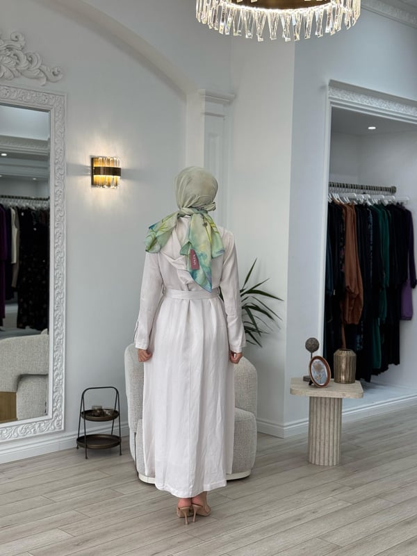 MİSSWHENCE 37523 Belden Bağlamalı Sök-Tak Kapşon ve Fermuar Detaylı Elbise