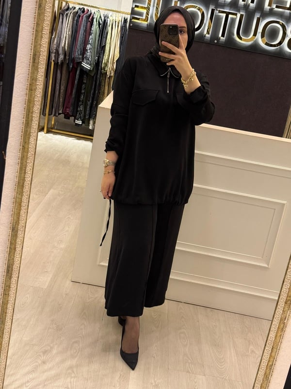 MİSSWHENCE 38008 Yakalı Tunik Pantolon Takım
