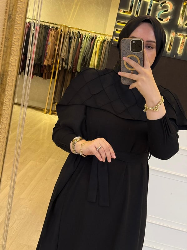 MİSSWHENCE 38816 Çarpraz Özel Tasarım Belden Bağlamalı Uzun Merserize Elbise