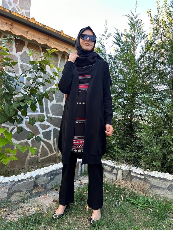 MİSSWHENCE MİSS 220 HIRKA GÖRÜNÜMLÜ ÖNÜ DESENLİ  TUNİK