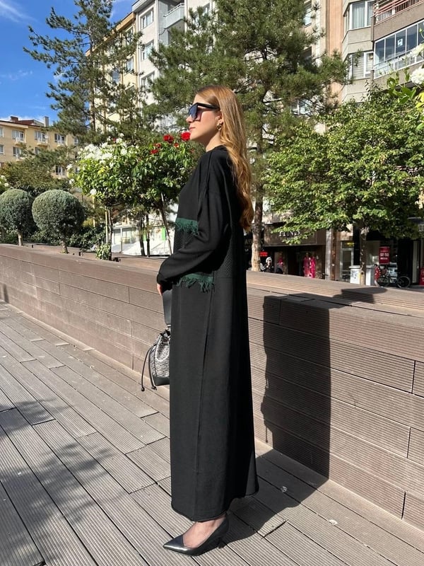 MİSSWHENCE MİSS 239 İPLİK DETAYLI TRİKO ELBİSE