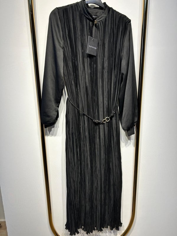 MY8 DESİGN 5214 DRESS Büzgülü Parlak Kemerli Elbise