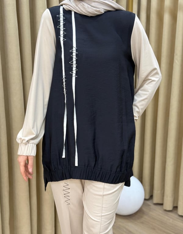 NUSS Nakış İşleme Detaylı Tunik - Pantolon Takım