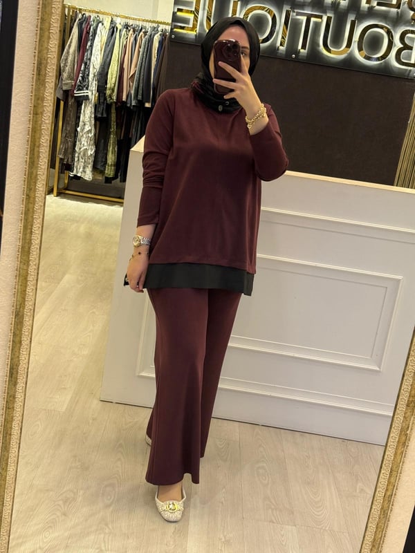 NUSS Özel Kumaş Tasarım Tunik Pantolon Takım