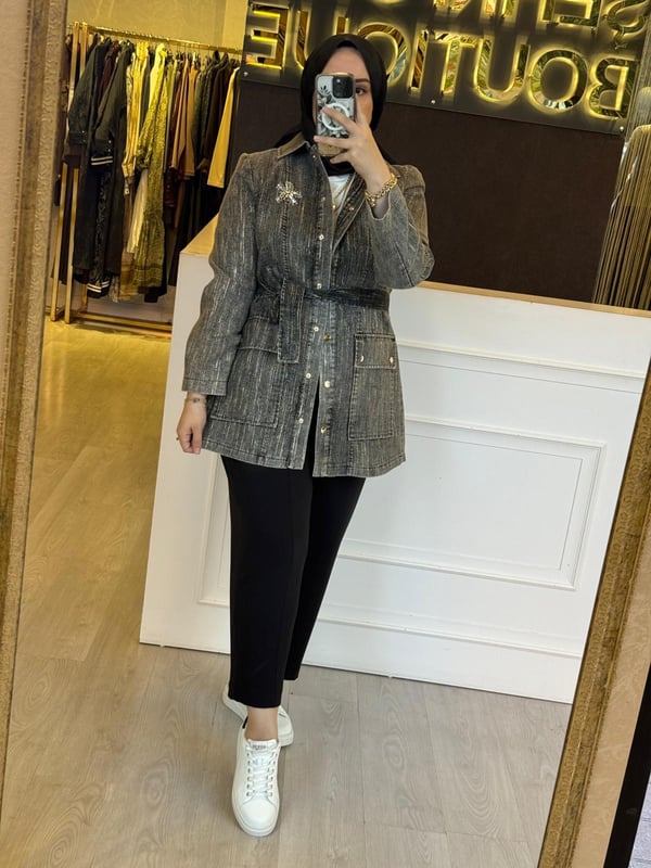 NUSS Parla İplik Geçişli Denim Kap