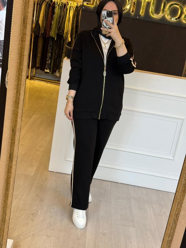 NUSS Şerit Detaylı Ceket Pantolon Takım