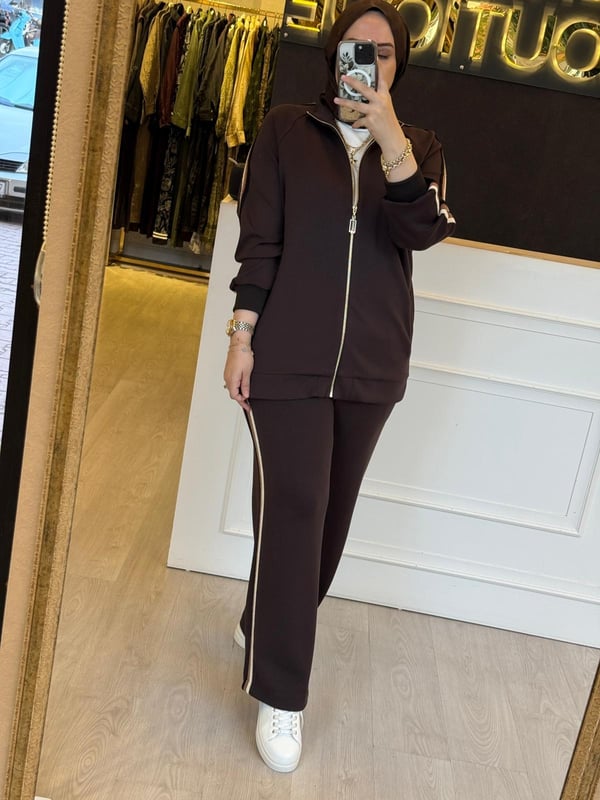 NUSS Şerit Detaylı Ceket Pantolon Takım