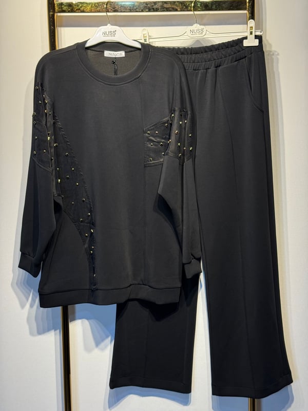 NUSS Taş İşlemeli Oysho Kumaş Tunik Pantolon Takım