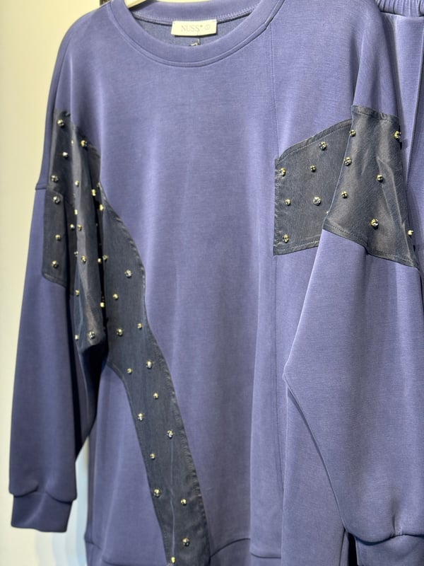NUSS Taş İşlemeli Oysho Kumaş Tunik Pantolon Takım