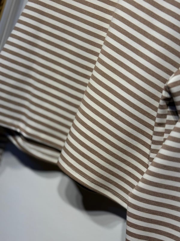 PEARLY Gold Apolet Detaylı Çizgili Basic Tunik
