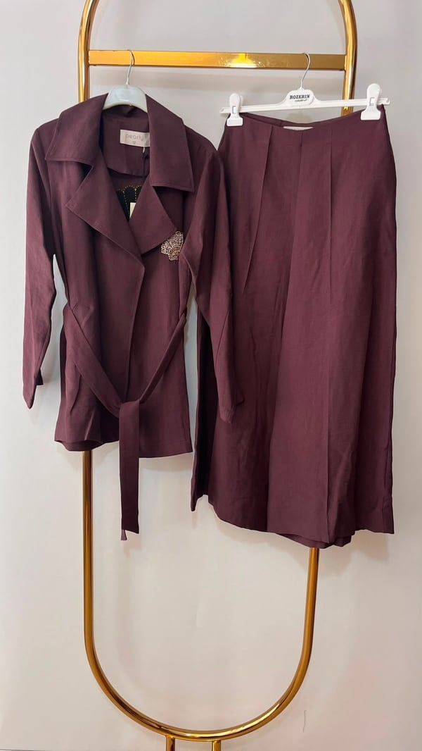 PEARLY İstiridye Nakışlı Kimono Takım
