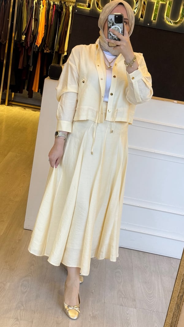 PEARLY Parçalı Etekli Çıtçıtlı Takım