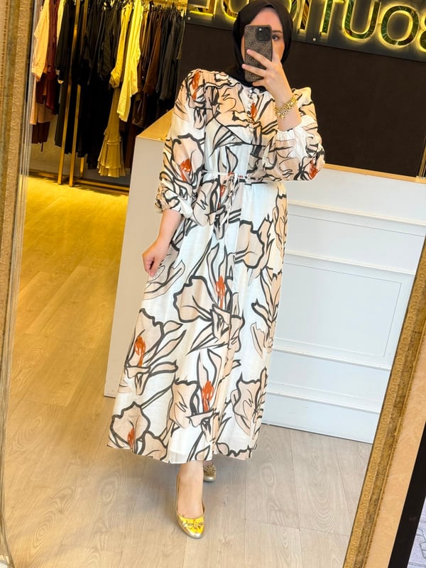 PEARLY Vual Desenli Elbise