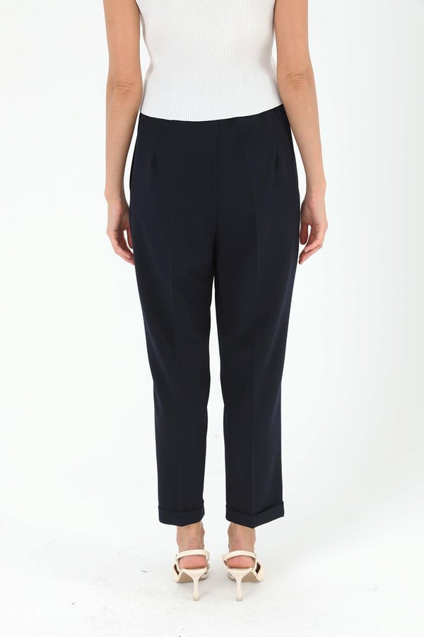 SENTEZ BELİ LASTİKLİ İNCE DUBLE PAÇA PANTOLON