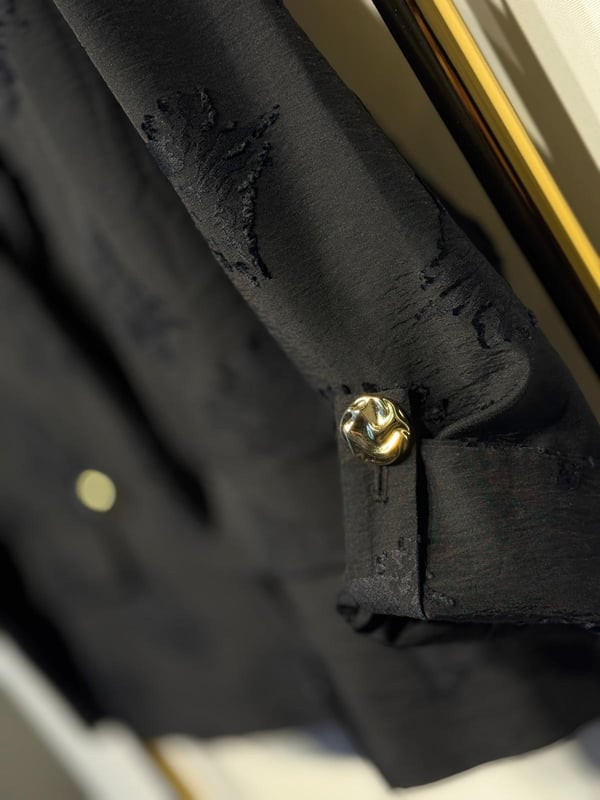 Sİ DESİGN my8 1211 Desenli Kumaş Gold Düğme Detaylı Kruvaze Ceket