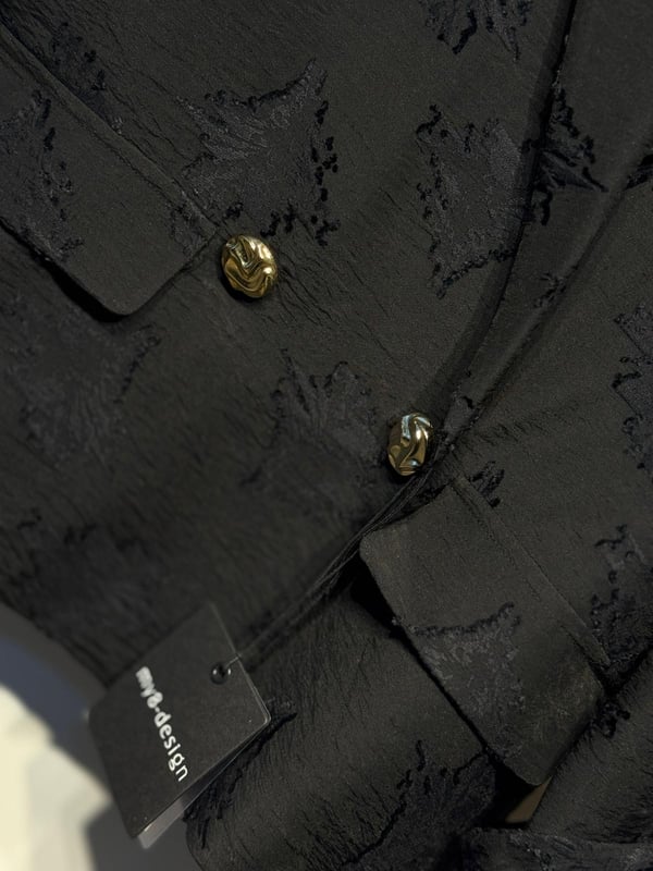 Sİ DESİGN my8 1211 Desenli Kumaş Gold Düğme Detaylı Kruvaze Ceket