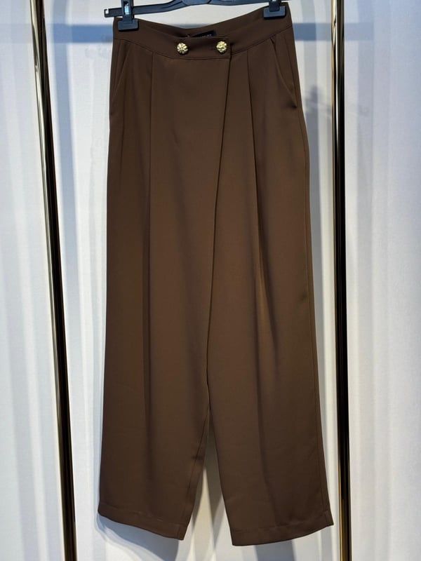 Sİ Design my8 2119 Gold Çift Düğmeli Kumaş Pantolon
